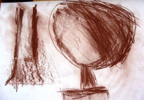 Poprvé práce uhlem a stínování